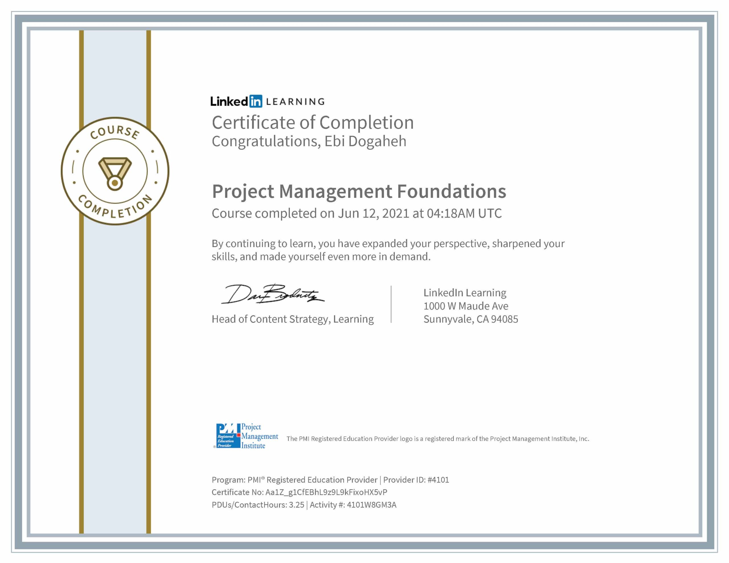 Project Management Foundations by PMI