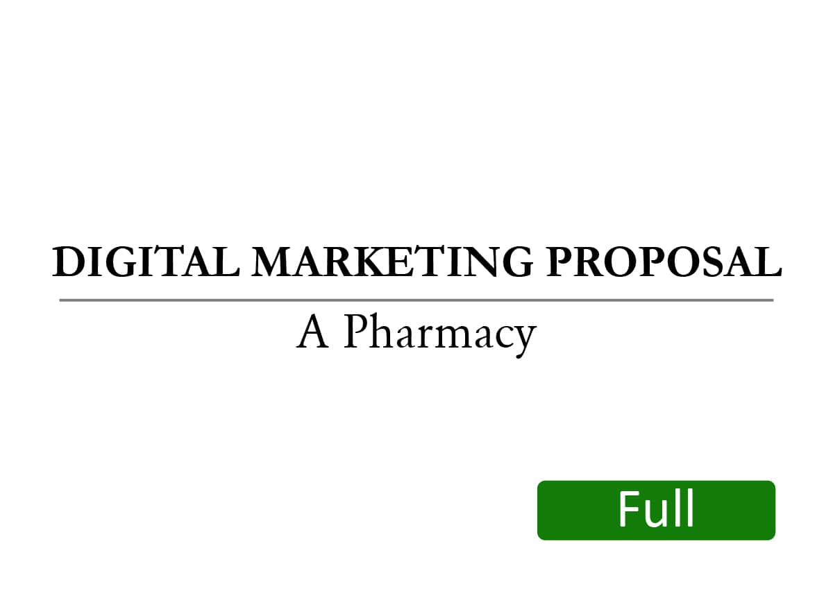 Digital Marketing Proposal: Pharmacy